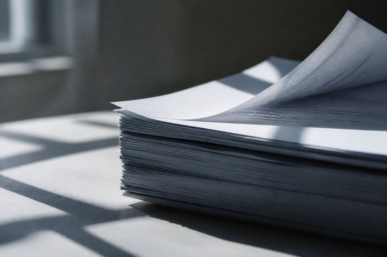 Deux personnes échangent près d'un bureau